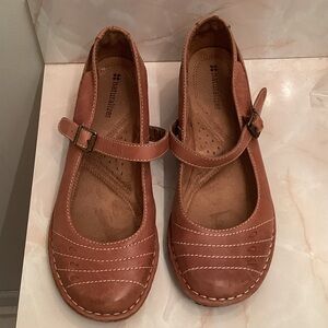 Naturalizer Mary Jane Tan Leather Comfort Dress Shoes Sz 7.5M Low Heel
